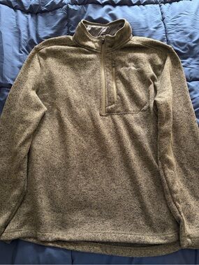 Eddie Bauer Men's Olive Heather Zip-Up Fleece Pullover